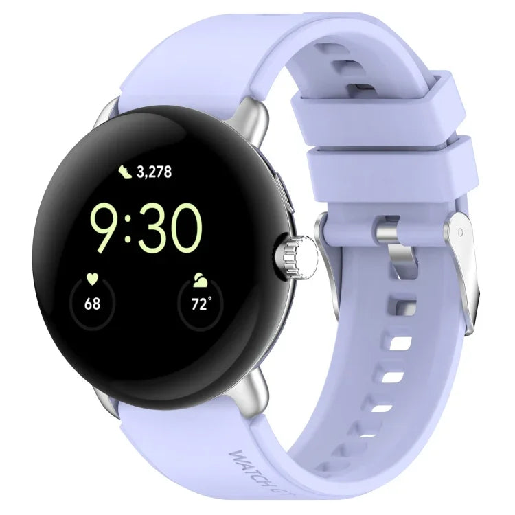 Silikonarmband mit Metallverbinder, einfarbig, für Google Pixel Watch 4 / 3 / 2 / 1 (41 mm)