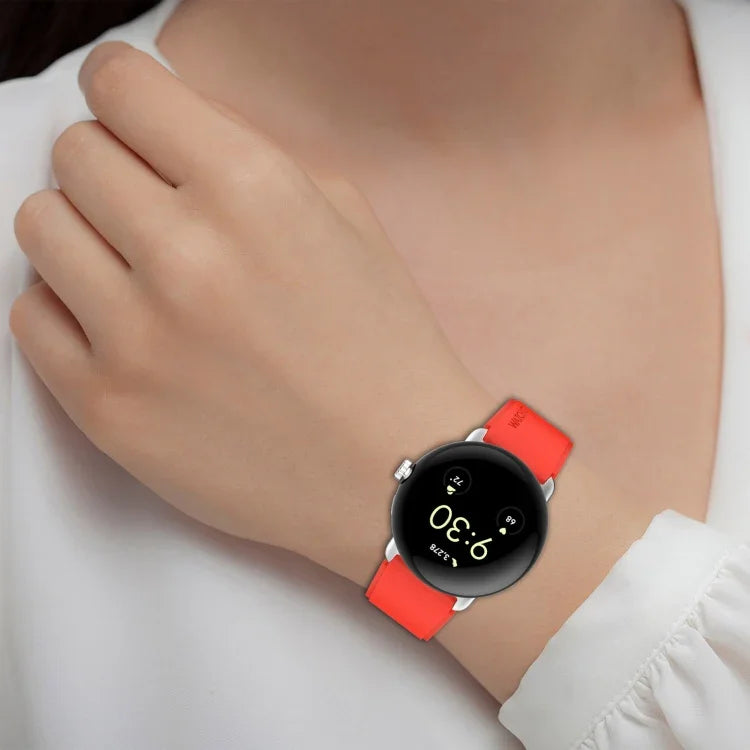 Silikonarmband mit Metallverbinder, einfarbig, für Google Pixel Watch 4 / 3 / 2 / 1 (41 mm)