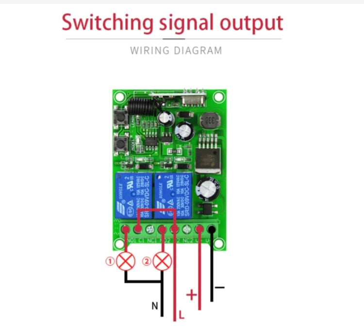 DC 12V 24V 48V Universelles Elektrisches Tür RF Drahtloses Fernbedienungs-Relais-Empfängerset