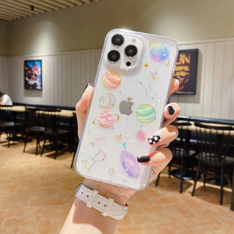 Cosmic Star Glitter Epoxy TPU Phone Case, For iPhone 14 Pro Max, For iPhone 14 Plus, For iPhone 14 Pro, For iPhone 14, For iPhone 13 Pro Max, For iPhone 13 Pro, For iPhone 13, For iPhone 13 mini, For iPhone 12 Pro Max, For iPhone 12 Pro, For iPhone 12 ...
