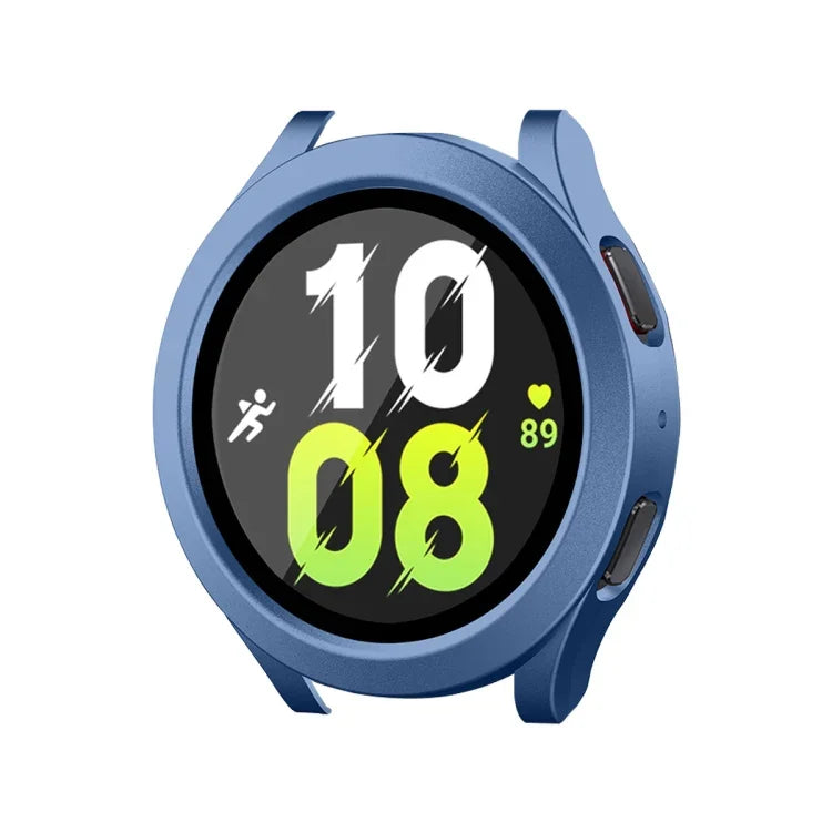 For Samsung Galaxy Watch4/5 44mm ENKAY Hat-Prince Waterproof Full Coverage PC Frame + 9H Tempered Glass Case