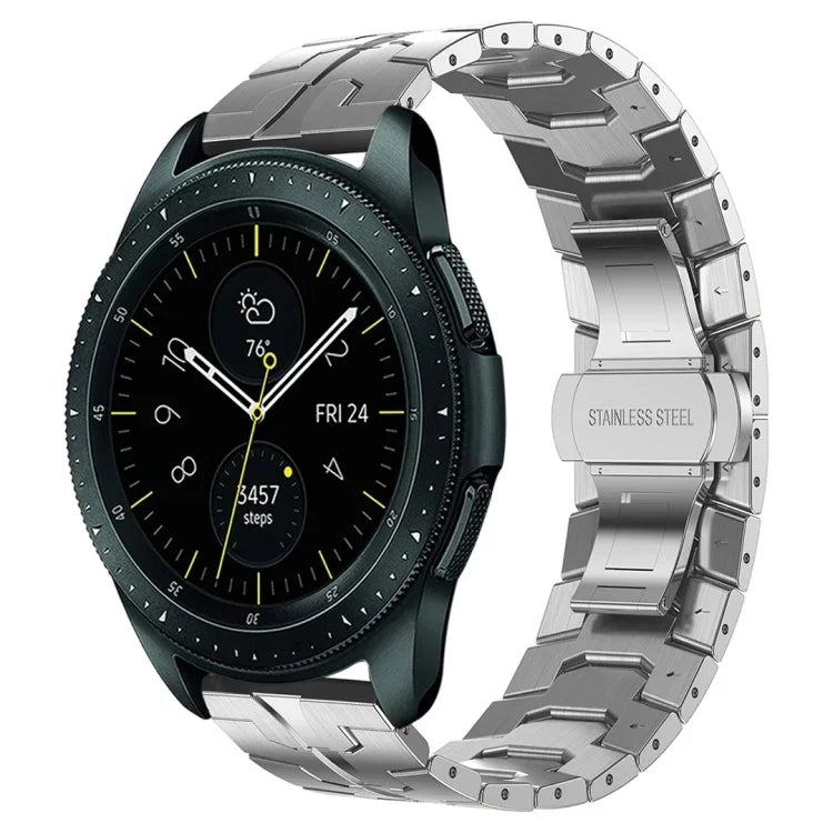 Armor Edelstahl-Uhrenarmband, passend für Samsung Galaxy Watch 42 mm, Samsung Galaxy Watch3 41 mm, Samsung Galaxy Gear Sport, Samsung Galaxy Watch Active, Samsung Galaxy Watch5/Watch5 Pro, Samsung Galaxy Watch4/Watch4 Classic