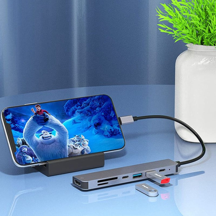 USB C Hub 7-in-1 USB C Multiport Adapter mit HDMI 100W PD und SD/TF Kartenleser