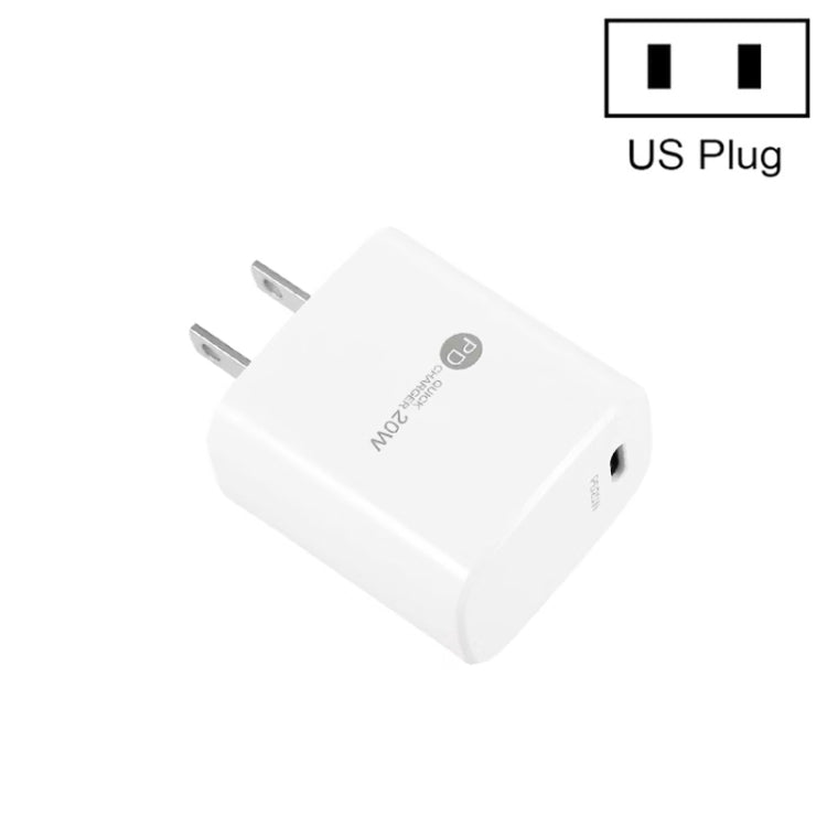 PD11 Mini Single Port PD3.0 USB-C / Type-C 20W Schnellladegerät für iPhone / iPad Serie, US-Stecker