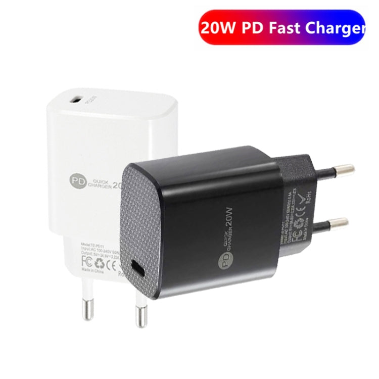 PD11 Mini Einzelport PD3.0 USB-C / Type-C 20W Schnellladegerät für iPhone / iPad Serie, EU Stecker, EU Stecker