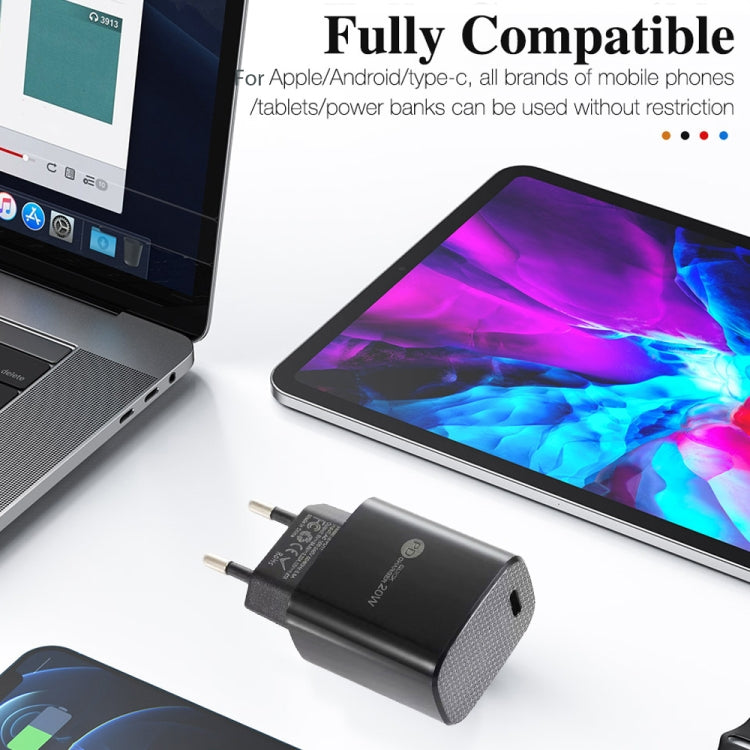 PD11 Mini Einzelport PD3.0 USB-C / Type-C 20W Schnellladegerät für iPhone / iPad Serie, EU Stecker, EU Stecker