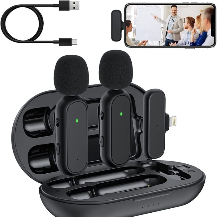 2er Pack Drahtloses Lavaliermikrofon Drahtloses Geräuschreduzierendes Mikrofon mit Ladetasche, DS-MKFJ11IP