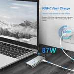 USB-C HUB, USB-C Adapter 11 in 1 Dongle mit 4K HDMI, VGA, Typ C PD, USB3.0, RJ45 Ethernet, SD/TF Kartenleser, 3,5 mm AUX, Dockingstation kompatibel mit MacBook Pro/Air, anderen Typ C Laptops und Geräten