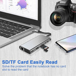 USB-C HUB, USB-C Adapter 11 in 1 Dongle mit 4K HDMI, VGA, Typ C PD, USB3.0, RJ45 Ethernet, SD/TF Kartenleser, 3,5 mm AUX, Dockingstation kompatibel mit MacBook Pro/Air, anderen Typ C Laptops und Geräten