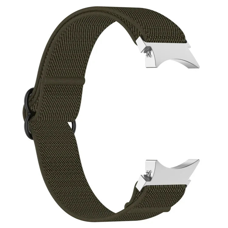 Nylon Stretch Black Buckle Watch Band, For Samsung Galaxy Watch 5 Pro 45mm, For Samsung Galaxy Watch 5 44mm, For Samsung Galaxy Watch 5 40mm, For Samsung Galaxy Watch 4 44mm, For Samsung Galaxy Watch 4 40mm, For Samsung Galaxy Watch 4 Classic 42mm     ...