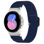 Nylon Stretch Black Buckle Watch Band, For Samsung Galaxy Watch 5 Pro 45mm, For Samsung Galaxy Watch 5 44mm, For Samsung Galaxy Watch 5 40mm, For Samsung Galaxy Watch 4 44mm, For Samsung Galaxy Watch 4 40mm, For Samsung Galaxy Watch 4 Classic 42mm     ...