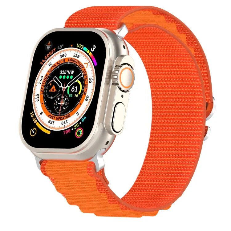 Zweifarbiges Nylon-Uhrenarmband, passend für Apple Watch Ultra (49 mm), Apple Watch Series 8 &amp; 7 (45 mm), SE 2 &amp; 6, SE, 5 &amp; 4 (44 mm) und Apple Watch Series 8 &amp; 7 (41 mm), SE 2 &amp; 6, SE, 5 &amp; 4 (40 mm).