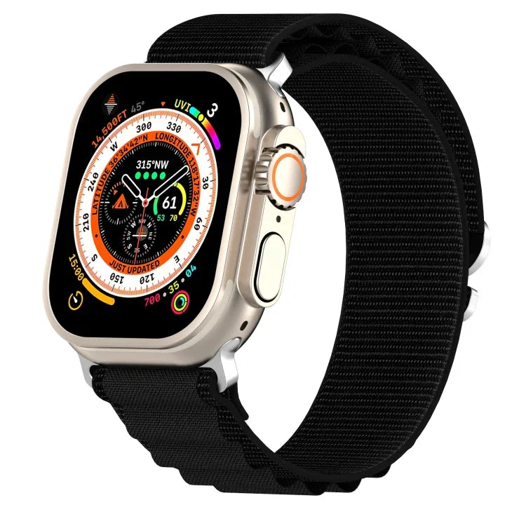 Zweifarbiges Nylon-Uhrenarmband, passend für Apple Watch Ultra (49 mm), Apple Watch Series 8 &amp; 7 (45 mm), SE 2 &amp; 6, SE, 5 &amp; 4 (44 mm) und Apple Watch Series 8 &amp; 7 (41 mm), SE 2 &amp; 6, SE, 5 &amp; 4 (40 mm).