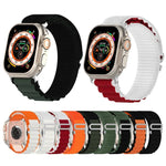 Zweifarbiges Nylon-Uhrenarmband, passend für Apple Watch Ultra (49 mm), Apple Watch Series 8 &amp; 7 (45 mm), SE 2 &amp; 6, SE, 5 &amp; 4 (44 mm) und Apple Watch Series 8 &amp; 7 (41 mm), SE 2 &amp; 6, SE, 5 &amp; 4 (40 mm).