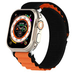 Zweifarbiges Nylon-Uhrenarmband, passend für Apple Watch Ultra (49 mm), Apple Watch Series 8 &amp; 7 (45 mm), SE 2 &amp; 6, SE, 5 &amp; 4 (44 mm) und Apple Watch Series 8 &amp; 7 (41 mm), SE 2 &amp; 6, SE, 5 &amp; 4 (40 mm).