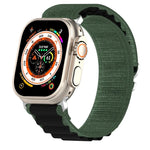 Zweifarbiges Nylon-Uhrenarmband, passend für Apple Watch Ultra (49 mm), Apple Watch Series 8 &amp; 7 (45 mm), SE 2 &amp; 6, SE, 5 &amp; 4 (44 mm) und Apple Watch Series 8 &amp; 7 (41 mm), SE 2 &amp; 6, SE, 5 &amp; 4 (40 mm).