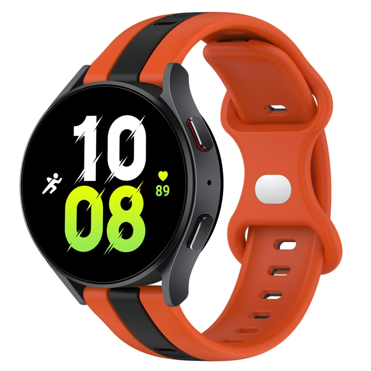 20mm Butterfly Buckle Two-Color Silicone Watch Band, For Samsung Galaxy Watch5 44mm, For Samsung Galaxy Watch5 40mm, For Samsung Galaxy Watch5 Pro 45mm, For Samsung Galaxy Watch4 44mm
