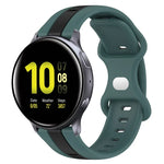 20mm Butterfly Buckle Two-Color Silicone Watch Band, For Samsung Galaxy Watch Active 2 44mm, For Samsung Galaxy Watch 42mm