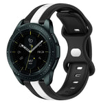 20mm Butterfly Buckle Two-Color Silicone Watch Band, For Samsung Galaxy Watch Active 2 44mm, For Samsung Galaxy Watch 42mm