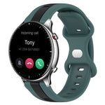 22mm Butterfly Buckle Two-Color Silicone Watch Band, For Amazfit GTR 2, For Amazfit 3, For Amazfit GTR 47mm
