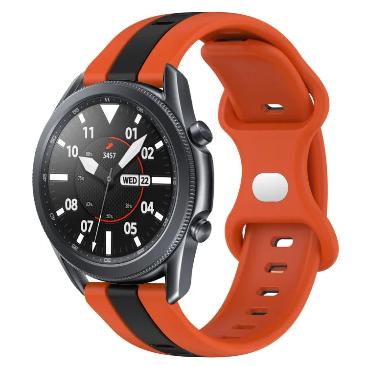 22 mm breites Silikonarmband mit Faltschließe in zwei Farben, passend für Samsung Galaxy Watch3 (45 mm), Samsung Galaxy Watch (46 mm), Samsung Gear S3 Classic und Samsung Gear S3 Frontier.
