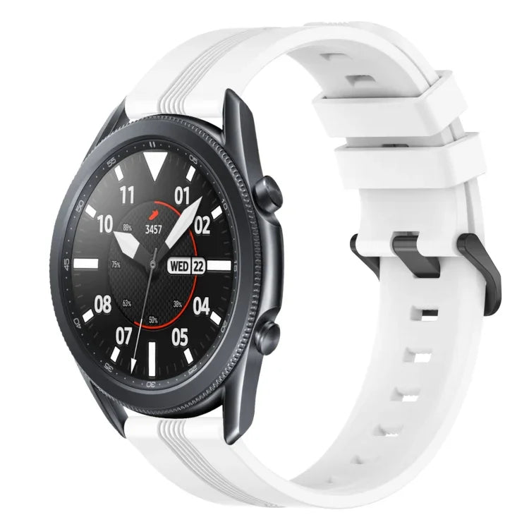 22 mm konkaves, gestreiftes Silikon-Uhrenarmband, für Samsung Galaxy Watch3 45 mm, Samsung Galaxy Watch 46 mm, Samsung Gear S3 Classic, Samsung Gear S3 Frontier