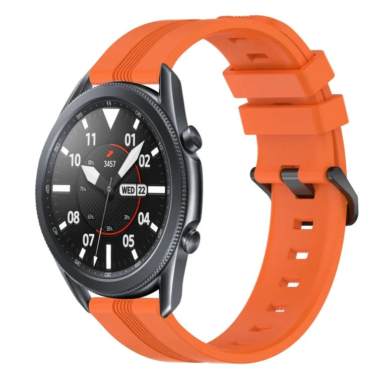 22 mm konkaves, gestreiftes Silikon-Uhrenarmband, für Samsung Galaxy Watch3 45 mm, Samsung Galaxy Watch 46 mm, Samsung Gear S3 Classic, Samsung Gear S3 Frontier