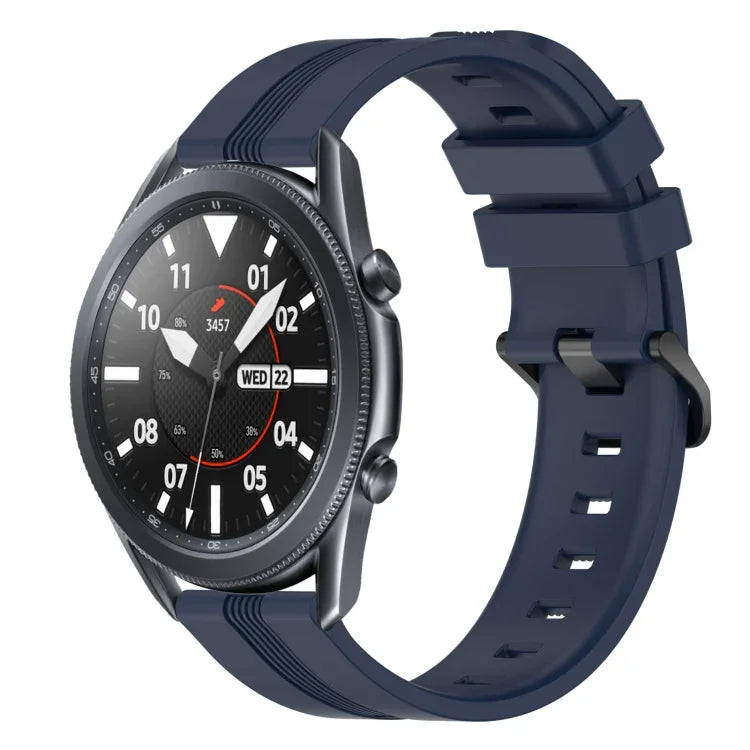 22 mm konkaves, gestreiftes Silikon-Uhrenarmband, für Samsung Galaxy Watch3 45 mm, Samsung Galaxy Watch 46 mm, Samsung Gear S3 Classic, Samsung Gear S3 Frontier
