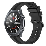 22 mm konkaves, gestreiftes Silikon-Uhrenarmband, für Samsung Galaxy Watch3 45 mm, Samsung Galaxy Watch 46 mm, Samsung Gear S3 Classic, Samsung Gear S3 Frontier
