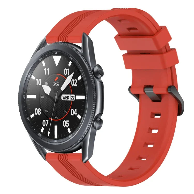 22 mm konkaves, gestreiftes Silikon-Uhrenarmband, für Samsung Galaxy Watch3 45 mm, Samsung Galaxy Watch 46 mm, Samsung Gear S3 Classic, Samsung Gear S3 Frontier