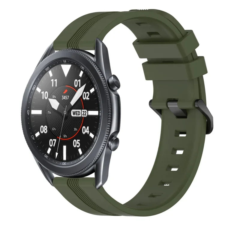 22 mm konkaves, gestreiftes Silikon-Uhrenarmband, für Samsung Galaxy Watch3 45 mm, Samsung Galaxy Watch 46 mm, Samsung Gear S3 Classic, Samsung Gear S3 Frontier