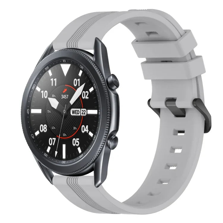 22 mm konkaves, gestreiftes Silikon-Uhrenarmband, für Samsung Galaxy Watch3 45 mm, Samsung Galaxy Watch 46 mm, Samsung Gear S3 Classic, Samsung Gear S3 Frontier