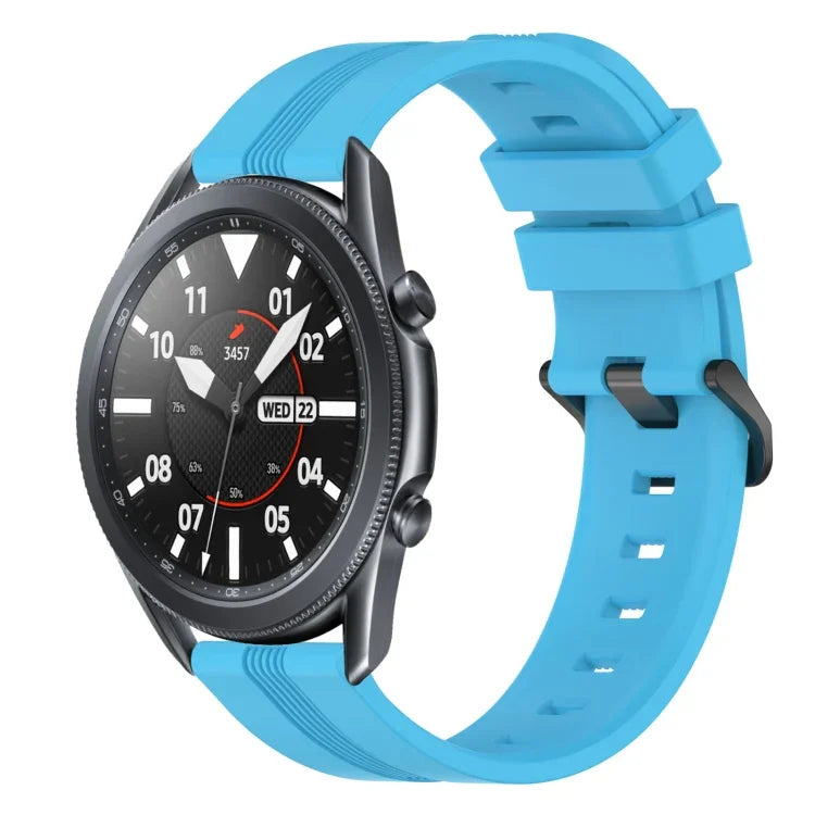 22 mm konkaves, gestreiftes Silikon-Uhrenarmband, für Samsung Galaxy Watch3 45 mm, Samsung Galaxy Watch 46 mm, Samsung Gear S3 Classic, Samsung Gear S3 Frontier