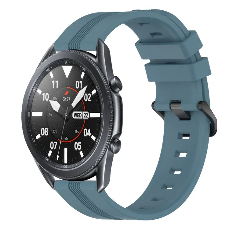 22 mm konkaves, gestreiftes Silikon-Uhrenarmband, für Samsung Galaxy Watch3 45 mm, Samsung Galaxy Watch 46 mm, Samsung Gear S3 Classic, Samsung Gear S3 Frontier