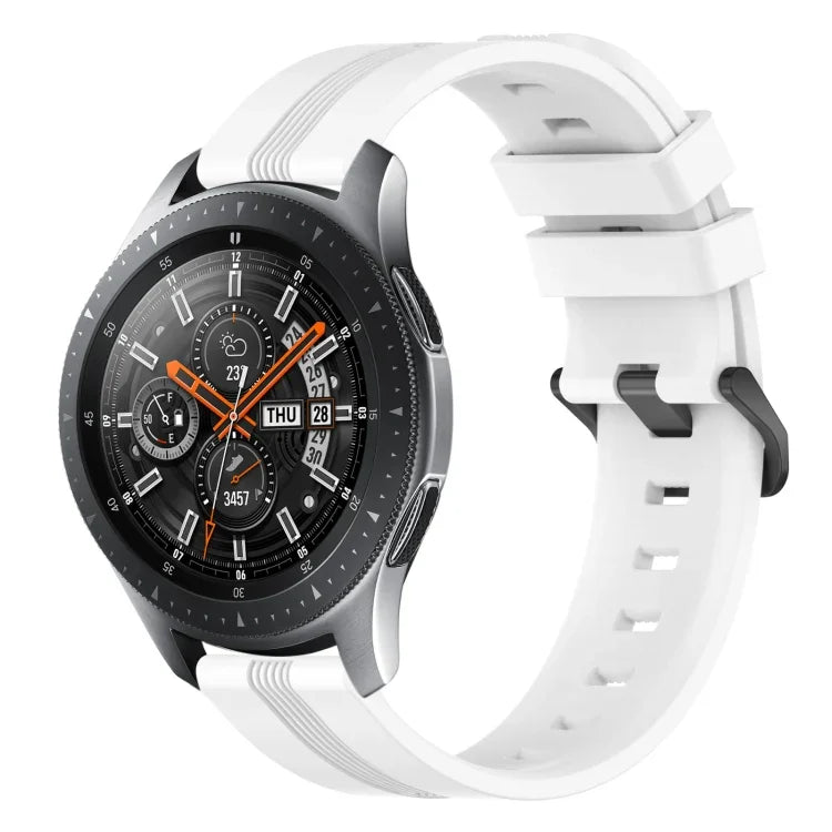 22 mm konkaves, gestreiftes Silikon-Uhrenarmband, für Samsung Galaxy Watch3 45 mm, Samsung Galaxy Watch 46 mm, Samsung Gear S3 Classic, Samsung Gear S3 Frontier