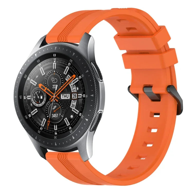 22 mm konkaves, gestreiftes Silikon-Uhrenarmband, für Samsung Galaxy Watch3 45 mm, Samsung Galaxy Watch 46 mm, Samsung Gear S3 Classic, Samsung Gear S3 Frontier