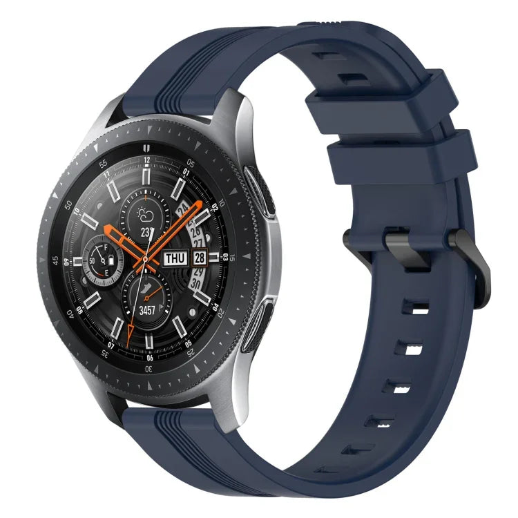22 mm konkaves, gestreiftes Silikon-Uhrenarmband, für Samsung Galaxy Watch3 45 mm, Samsung Galaxy Watch 46 mm, Samsung Gear S3 Classic, Samsung Gear S3 Frontier
