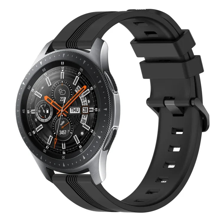 22 mm konkaves, gestreiftes Silikon-Uhrenarmband, für Samsung Galaxy Watch3 45 mm, Samsung Galaxy Watch 46 mm, Samsung Gear S3 Classic, Samsung Gear S3 Frontier
