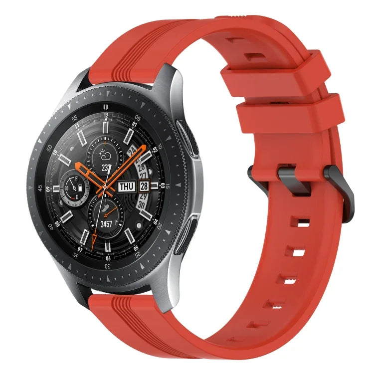 22 mm konkaves, gestreiftes Silikon-Uhrenarmband, für Samsung Galaxy Watch3 45 mm, Samsung Galaxy Watch 46 mm, Samsung Gear S3 Classic, Samsung Gear S3 Frontier