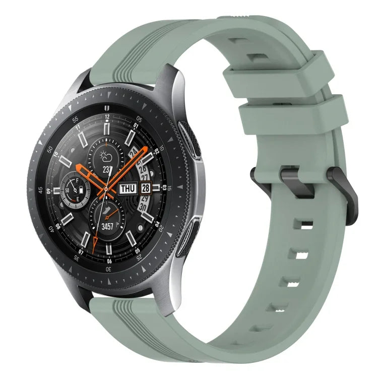 22 mm konkaves, gestreiftes Silikon-Uhrenarmband, für Samsung Galaxy Watch3 45 mm, Samsung Galaxy Watch 46 mm, Samsung Gear S3 Classic, Samsung Gear S3 Frontier