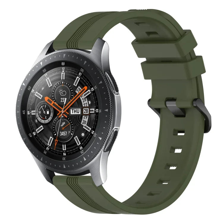 22 mm konkaves, gestreiftes Silikon-Uhrenarmband, für Samsung Galaxy Watch3 45 mm, Samsung Galaxy Watch 46 mm, Samsung Gear S3 Classic, Samsung Gear S3 Frontier