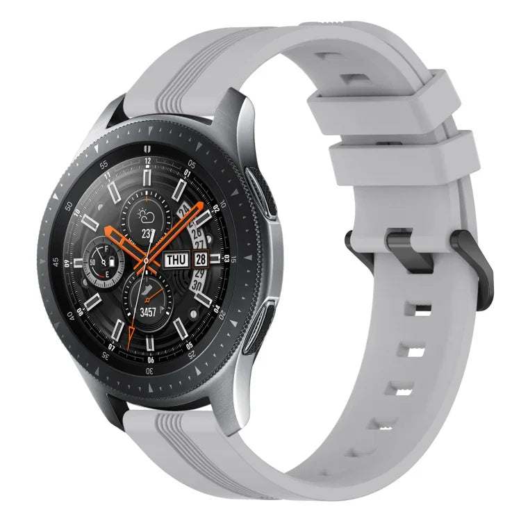 22 mm konkaves, gestreiftes Silikon-Uhrenarmband, für Samsung Galaxy Watch3 45 mm, Samsung Galaxy Watch 46 mm, Samsung Gear S3 Classic, Samsung Gear S3 Frontier