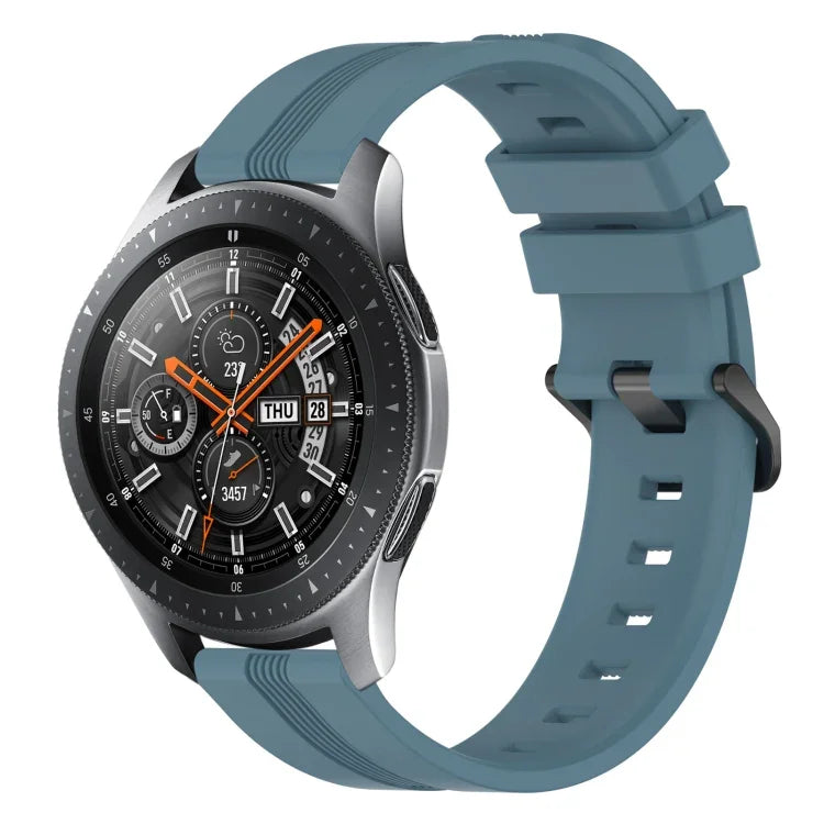 22 mm konkaves, gestreiftes Silikon-Uhrenarmband, für Samsung Galaxy Watch3 45 mm, Samsung Galaxy Watch 46 mm, Samsung Gear S3 Classic, Samsung Gear S3 Frontier