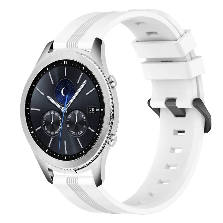22 mm konkaves, gestreiftes Silikon-Uhrenarmband, für Samsung Galaxy Watch3 45 mm, Samsung Galaxy Watch 46 mm, Samsung Gear S3 Classic, Samsung Gear S3 Frontier