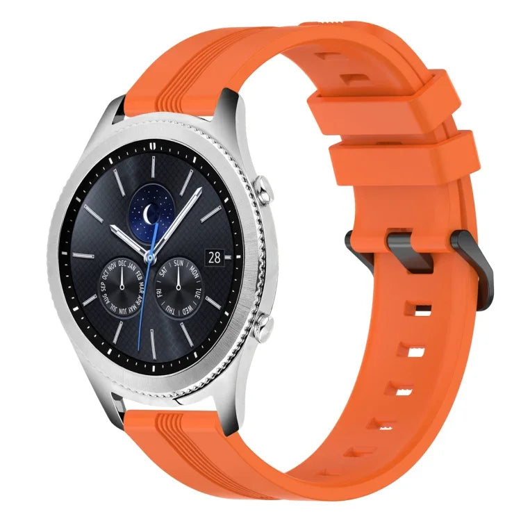22 mm konkaves, gestreiftes Silikon-Uhrenarmband, für Samsung Galaxy Watch3 45 mm, Samsung Galaxy Watch 46 mm, Samsung Gear S3 Classic, Samsung Gear S3 Frontier