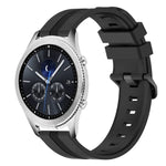 22 mm konkaves, gestreiftes Silikon-Uhrenarmband, für Samsung Galaxy Watch3 45 mm, Samsung Galaxy Watch 46 mm, Samsung Gear S3 Classic, Samsung Gear S3 Frontier