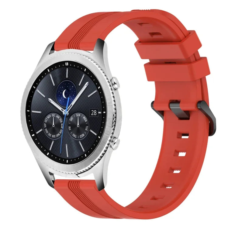 22 mm konkaves, gestreiftes Silikon-Uhrenarmband, für Samsung Galaxy Watch3 45 mm, Samsung Galaxy Watch 46 mm, Samsung Gear S3 Classic, Samsung Gear S3 Frontier