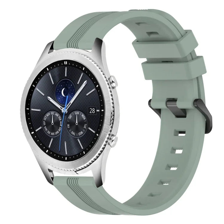 22 mm konkaves, gestreiftes Silikon-Uhrenarmband, für Samsung Galaxy Watch3 45 mm, Samsung Galaxy Watch 46 mm, Samsung Gear S3 Classic, Samsung Gear S3 Frontier