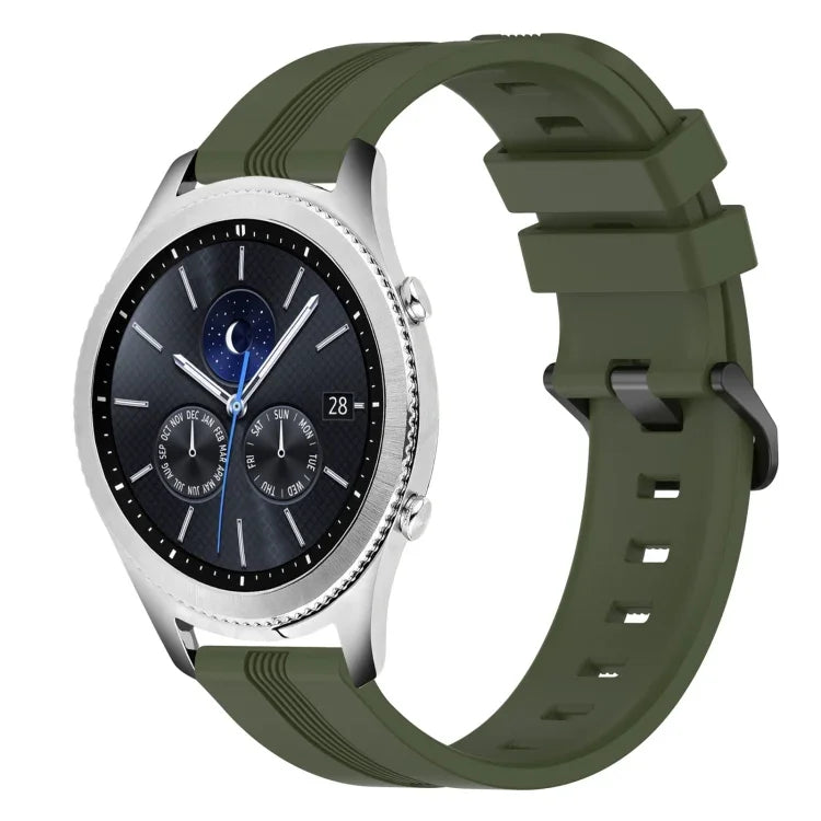 22 mm konkaves, gestreiftes Silikon-Uhrenarmband, für Samsung Galaxy Watch3 45 mm, Samsung Galaxy Watch 46 mm, Samsung Gear S3 Classic, Samsung Gear S3 Frontier
