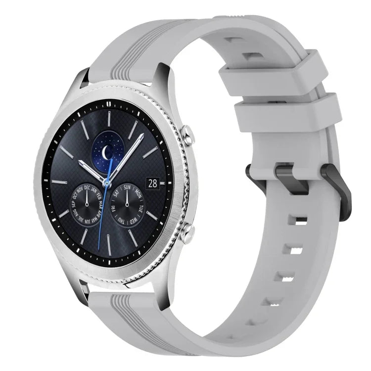 22 mm konkaves, gestreiftes Silikon-Uhrenarmband, für Samsung Galaxy Watch3 45 mm, Samsung Galaxy Watch 46 mm, Samsung Gear S3 Classic, Samsung Gear S3 Frontier
